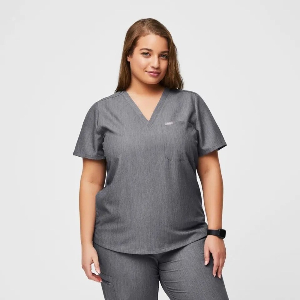 Figs Catarina One-Pocket Scrub Top Graphite/Grey Size XXL